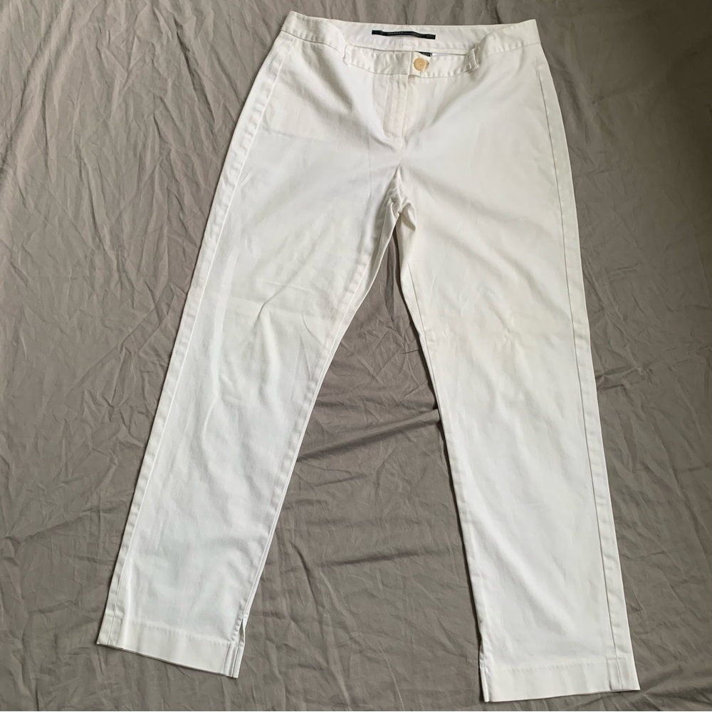 ISDA & Co‎ White Straight Leg Pants Size 10 Stretch Cotton Coastal